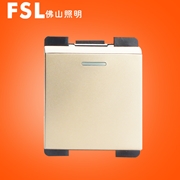 佛山照明S11 小一位單 /雙 極開關功能件（金色）佛照電工 FSL開關 S11金色開關