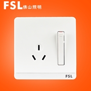 佛山照明 FSL F11 一位單/雙極大蹺板 開關10A/16A三扁插座（白色）F11系列FSL開關 佛山電工