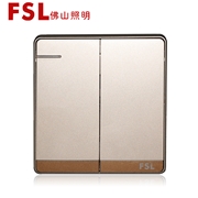 佛山照明 F11 16A 二位單/雙極/多控大翹板開關（金色） F11系列FSL開關 佛山電工