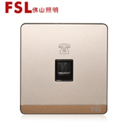 佛山照明F11 一位四線美式電話插座（金色） F11系列FSL開關 佛山電工