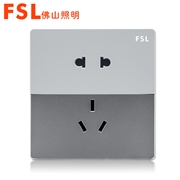 佛山照明 FSL 10A二扁圓三扁插座F17（銀）F17系列 FSL開關 佛山電工