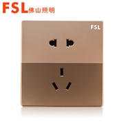 佛山照明 FSL 10A二扁圓三扁插座F16（金）F16系列 FSL開關 佛山電工