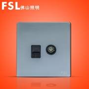 FSL 電視電腦插座(灰色) F19H-DS/DN 100×1